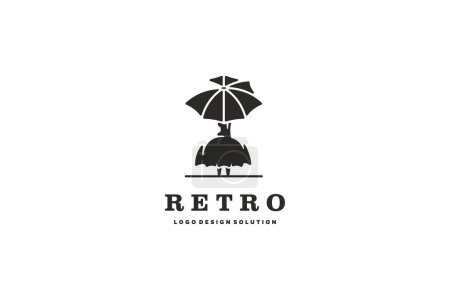 Retro style minimalist template logo design solution