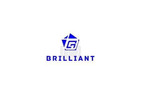 Template logo design solution with brilliant and letter G included in