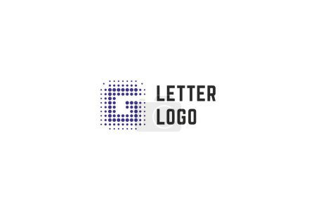 Illustration for Template logo design with letter G and original fade effect - Royalty Free Image