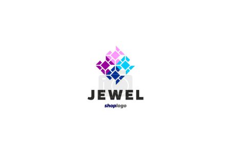 Illustration for Template logo design for jewel shop, store or market - Royalty Free Image