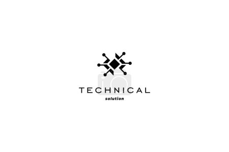Technical logo design solution with jewel stylization