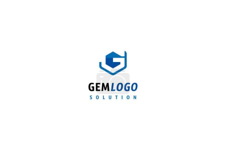 Illustration for Template logo design solution with jewel (gem) and letter G included in - Royalty Free Image
