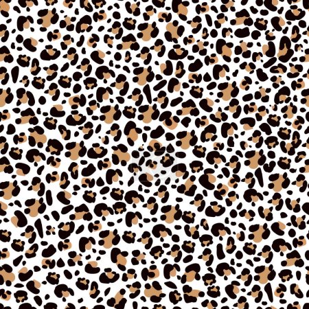Téléchargez les illustrations : Leopard print pattern. Leopard animal skin seamless fabric design pattern - en licence libre de droit
