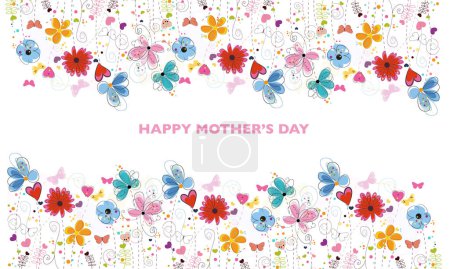 Téléchargez les illustrations : Fleur de printemps décorative et conception de carte de voeux Happy Mothers Day - en licence libre de droit