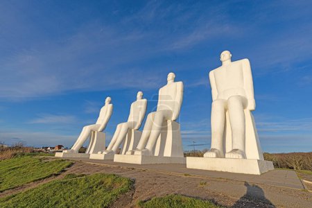 Photo for Image of the sculptures of man by the sea in the Danish city of Esbjerg - Royalty Free Image