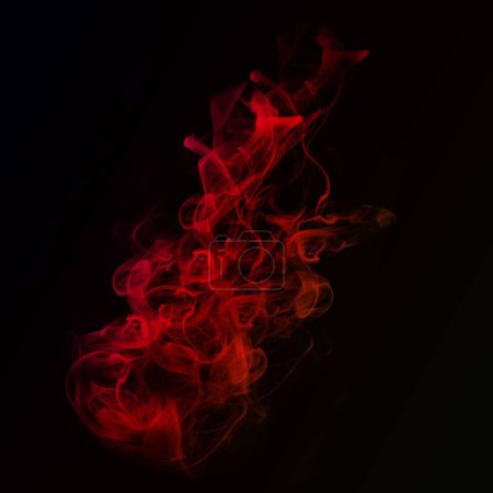 Foto de Efecto de humo de cierre de plasma rojo, humo o resplandor de fuego, capa de efecto visual superpuesta negro aislado - Imagen libre de derechos
