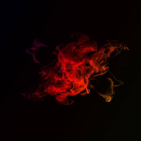 Photo for Red plasma clasp smoke effect, smoke or fire glow, visual effect layer overlay isolated black - Royalty Free Image