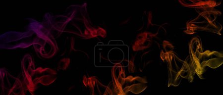 Téléchargez les photos : Fermoir plasma rouge effet fumée, fumée ou feu, couche effet visuel superposée isolé noir - en image libre de droit