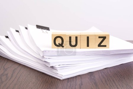 Photo for Text QUIZ on wooden blocks, business analysis concept - Royalty Free Image