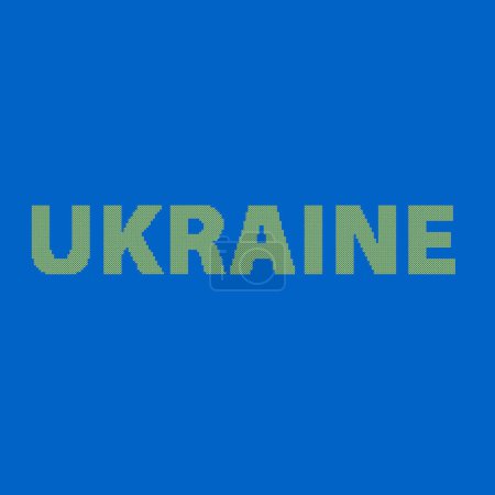 Foto de Cross-stitch word "Ukraine" in english.Vector illustration - Imagen libre de derechos