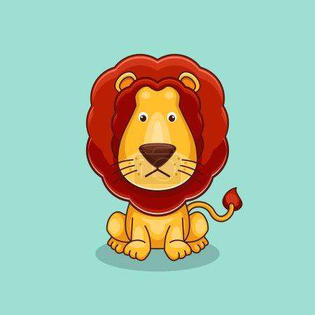 Ilustración de The cartoon-style cute lion design - Imagen libre de derechos