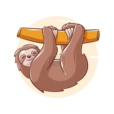 Illustration for Vector hand drawn sloth cartoon character - Royalty Free Image