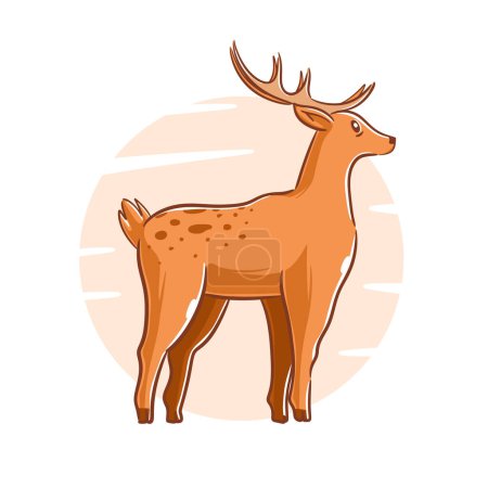 Illustration for Vector hand drawn deer cartoon character - Royalty Free Image