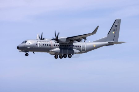 Photo for Luqa, Malta - May 4, 2024: Second Indian Air Force CASA C-295W (REG: CA7102) on delivery flight. - Royalty Free Image