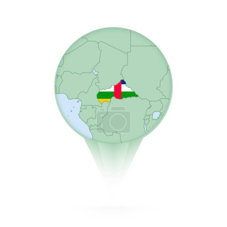 Ilustración de Mapa de República Centroafricana, elegante ubicación con Mapa y bandera de República Centroafricana. - Imagen libre de derechos