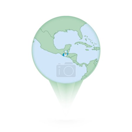 Ilustración de Guatemala mapa, icono de ubicación con estilo Guatemala mapa y bandera. - Imagen libre de derechos