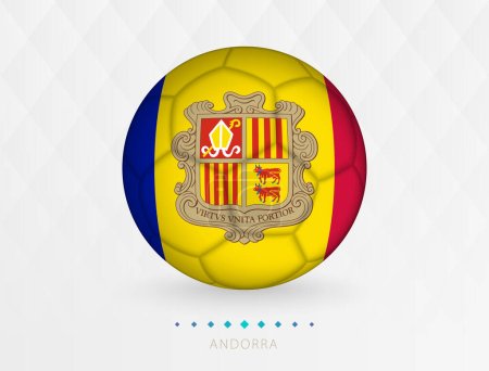 Illustration for Football ball with Andorra flag pattern, soccer ball with flag of Andorra national team. - Royalty Free Image