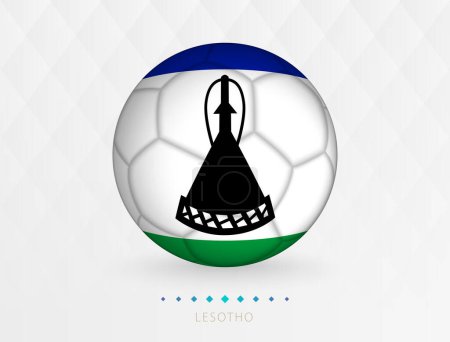 Ilustración de Pelota de fútbol con patrón de bandera de Lesotho, pelota de fútbol con bandera de la selección nacional de Lesotho. - Imagen libre de derechos