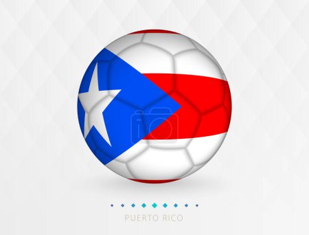 Ilustración de Balón de fútbol con patrón de bandera de Puerto Rico, balón de fútbol con bandera de la selección nacional de Puerto Rico. - Imagen libre de derechos