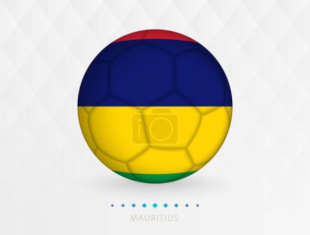 Ilustración de Balón de fútbol con patrón de bandera de Mauricio, balón de fútbol con bandera de Mauricio selección nacional. - Imagen libre de derechos