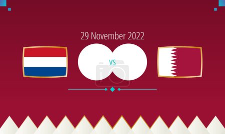 Netherlands vs Qatar football match, international soccer competition 2022.