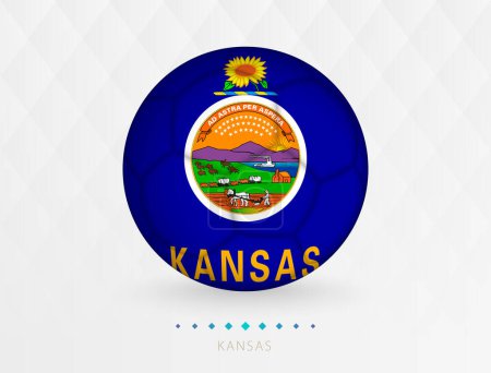 Illustration for Football ball with Kansas flag pattern, soccer ball with flag of Kansas national team. - Royalty Free Image