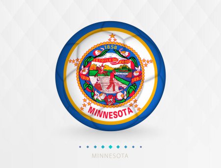 Illustration for Football ball with Minnesota flag pattern, soccer ball with flag of Minnesota national team. - Royalty Free Image
