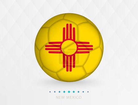 Illustration for Football ball with New Mexico flag pattern, soccer ball with flag of New Mexico national team. - Royalty Free Image