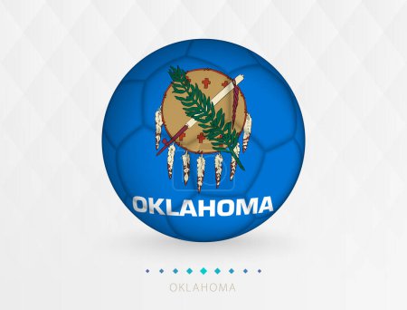 Illustration for Football ball with Oklahoma flag pattern, soccer ball with flag of Oklahoma national team. - Royalty Free Image