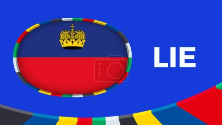 Illustration for Liechtenstein flag stylized for European football tournament qualification. - Royalty Free Image
