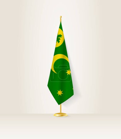 Ilustración de Bandera de las Islas Cocos en un puesto de bandera. - Imagen libre de derechos