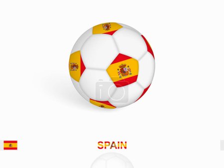 Téléchargez les illustrations : Ballon de football avec drapeau espagnol, équipement sportif de football. - en licence libre de droit