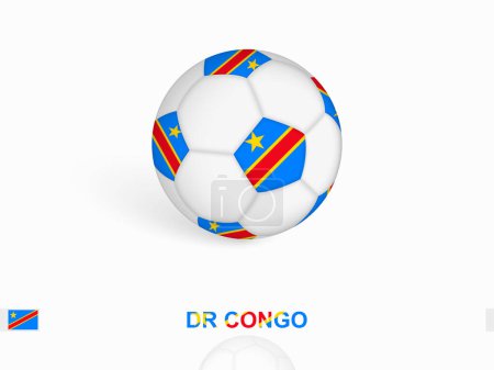 Illustration for Soccer ball with the DR Congo flag, football sport equipment. - Royalty Free Image