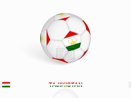 Téléchargez les illustrations : Ballon de football avec le drapeau du Tadjikistan, équipement sportif de football. - en licence libre de droit