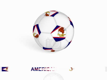 Ilustración de Balón de fútbol con la bandera de Samoa Americana, equipo deportivo de fútbol. - Imagen libre de derechos