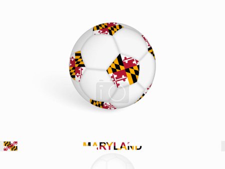 Illustration for Soccer ball with the Maryland flag, football sport equipment. - Royalty Free Image