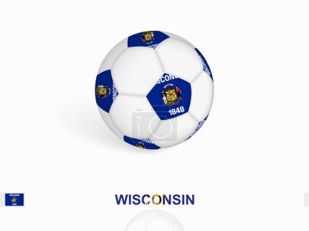 Ilustración de Balón de fútbol con la bandera de Wisconsin, equipo deportivo de fútbol. - Imagen libre de derechos