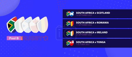 South Africa rugby national team schedule matches in group stage of international rugby competition.
