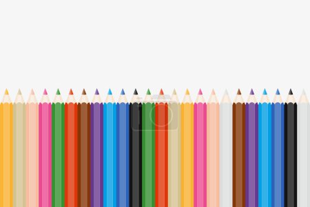 Vector pencil set in rainbow colors, colored pencils set in various colors. Vector set.