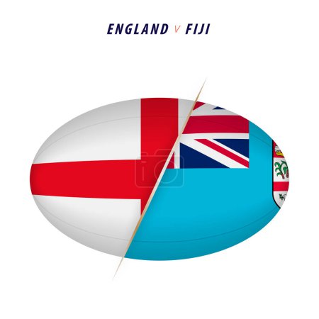 Illustration for Rugby competition England vs Fiji. Rugby versus icon for quarter finals. Vector illustration. - Royalty Free Image