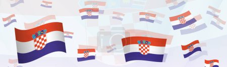 Ilustración de Croacia diseño abstracto temático de la bandera en una pancarta. Diseño de fondo abstracto con banderas nacionales. - Imagen libre de derechos