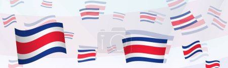 Illustration for Costa Rica flag-themed abstract design on a banner. Abstract background design with National flags. - Royalty Free Image
