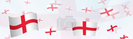 Illustration for England flag-themed abstract design on a banner. Abstract background design with National flags. - Royalty Free Image