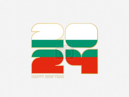 Illustration for Abstract numbers 2024 with flag of Bulgaria. - Royalty Free Image