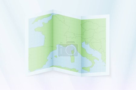 Ilustración de Mapa de Mónaco, papel plegado con mapa de Mónaco. - Imagen libre de derechos