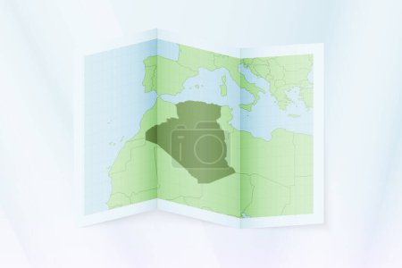 Ilustración de Argelia mapa, papel plegado con Argelia mapa. - Imagen libre de derechos