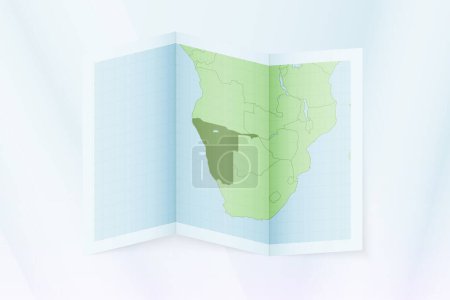 Ilustración de Namibia mapa, papel plegado con Namibia mapa. - Imagen libre de derechos