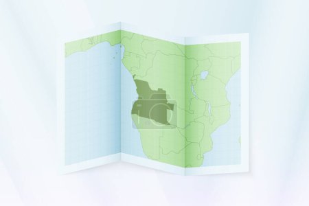 Ilustración de Angola mapa, papel plegado con Angola mapa. - Imagen libre de derechos