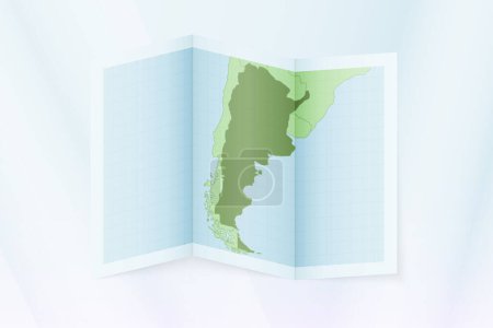 Illustration for Argentina map, folded paper with Argentina map. - Royalty Free Image