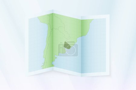 Ilustración de Uruguay mapa, papel plegado con Uruguay mapa. - Imagen libre de derechos